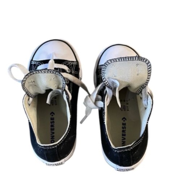 Converse All Star Chuck Taylor Ox Kids Low Top Black Shoes Size 9 Toddlers - Picture 6 of 9